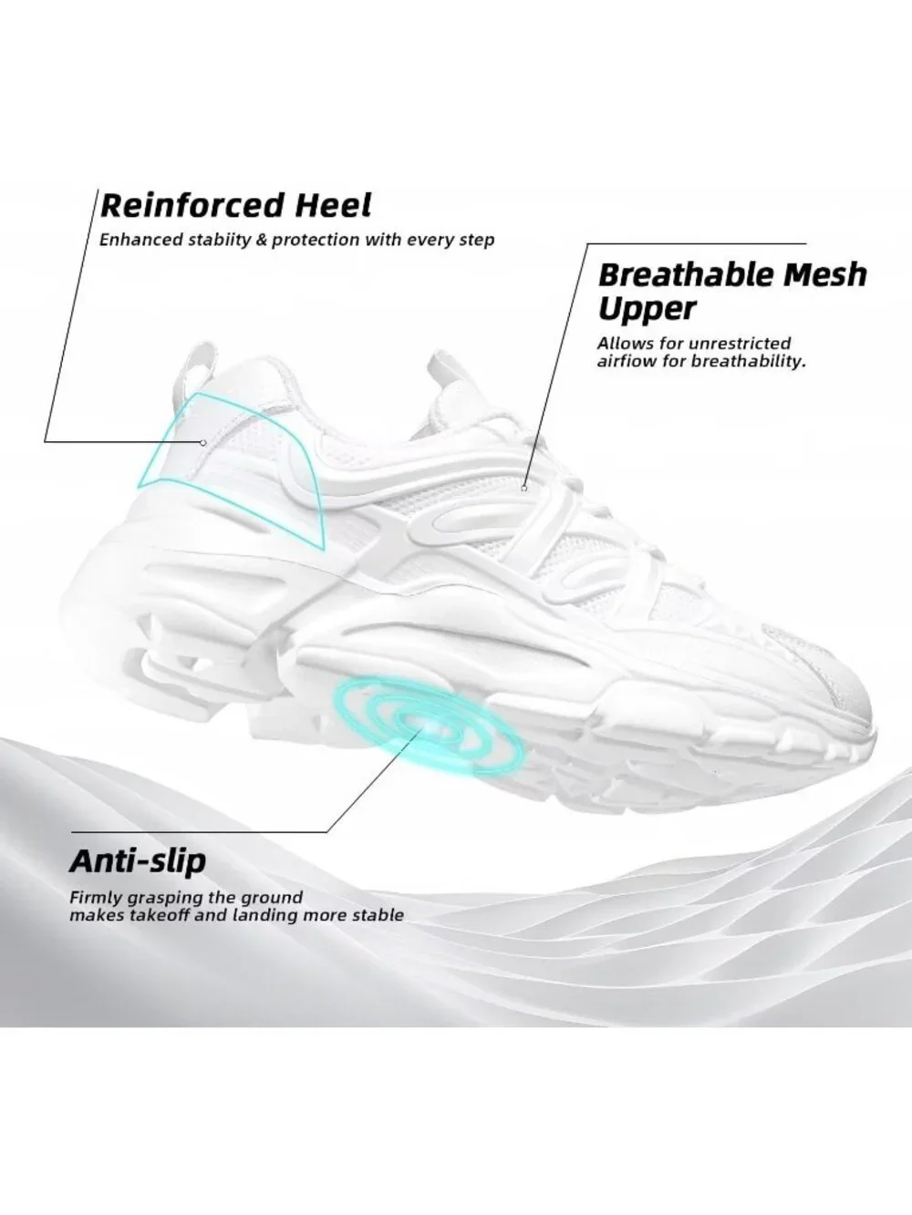 Women's White Ladies Walking Comfor Breathable Soft Sole Tennis Sneaker Shoes